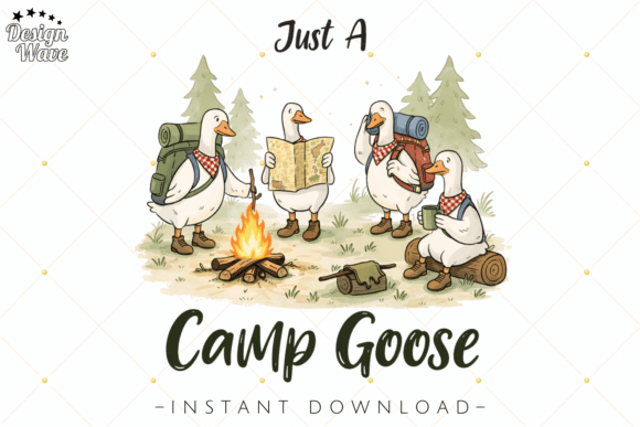Download Camp Goose Funny Camping Goose PNG - Camp Collection