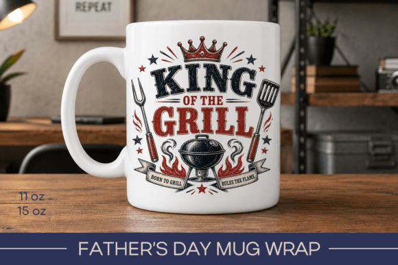 Download Fathers Day Mug Wrap, King of the Grill - Premium Resources