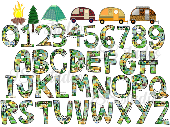 Download Camping Fonts Camp Car Adventure Letters - Camp Collection