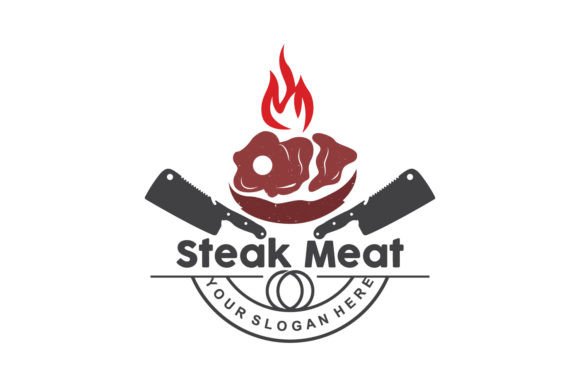 Download Steak Logo Vintage Retro Rustic BBQ - Premium Bundle