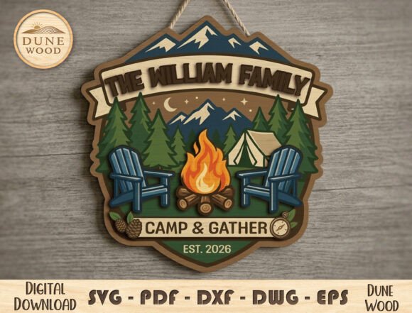 Download Personalized Camping Family Sign SVG - Camp Collection