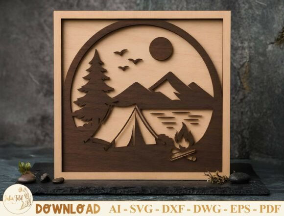 Download 3D Layered Camping Mountain SVG - Camp Collection