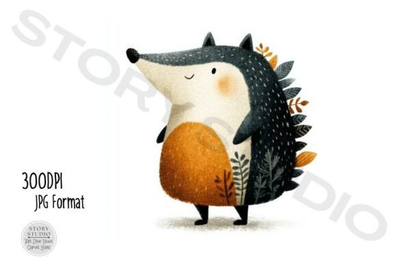 Download Adorable Woodland Hedgehog Clipart - Woodland hedgehog Collection