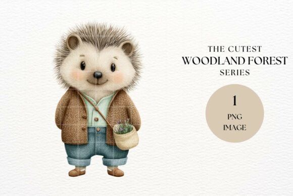Download Cute Woodland Hedgehog Clipart - Woodland hedgehog Collection