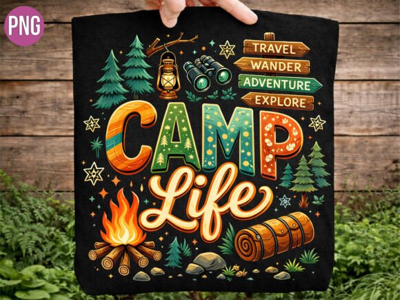 Download Vintage Camp Life Adventure Sign PNG - Camp Collection