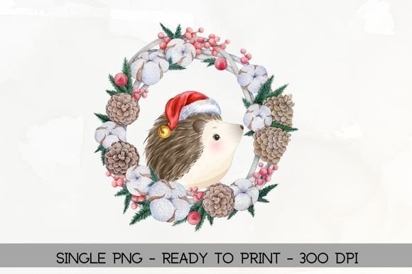 Download Winter Woodland Hedgehog Wreath PNG - Woodland hedgehog Collection