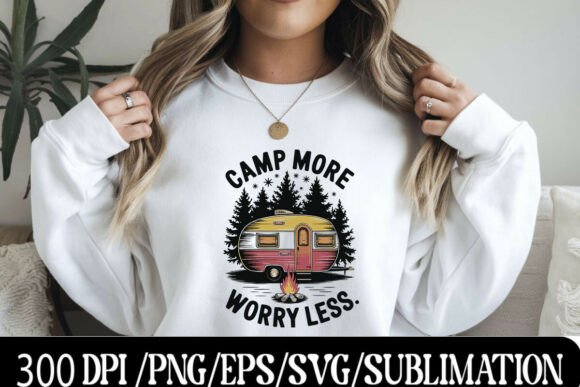 Download Camp More Worry Less Retro Van Art - Camp Collection