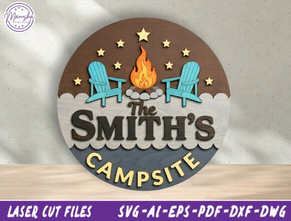 Download Campsite Layered Sign Laser Cut File Svg - Camp Collection