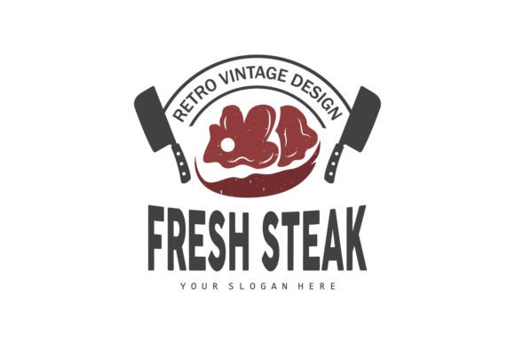 Download Steak Logo Vintage Retro Rustic BBQ - Premium Bundle