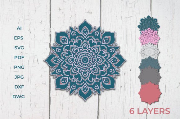 Download Layered Mandala SVG File,3d Mandala SVG - Layered mandala Collection