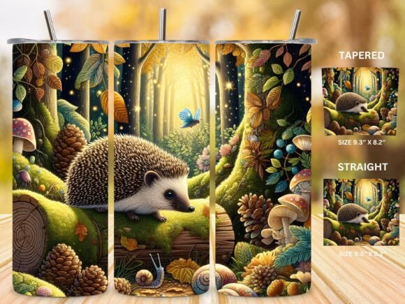 Download Woodland Hedgehog Tumbler Sublimation - Woodland hedgehog Collection