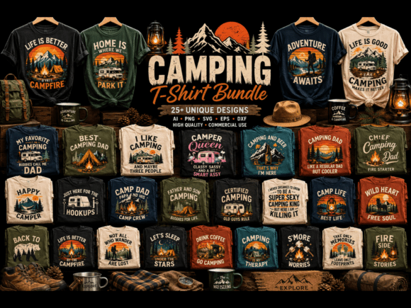 Download Retro Camping SVG Bundle Outdoor Design - Camp Collection