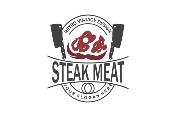 Download Steak Logo Vintage Retro Rustic BBQ - Premium Bundle